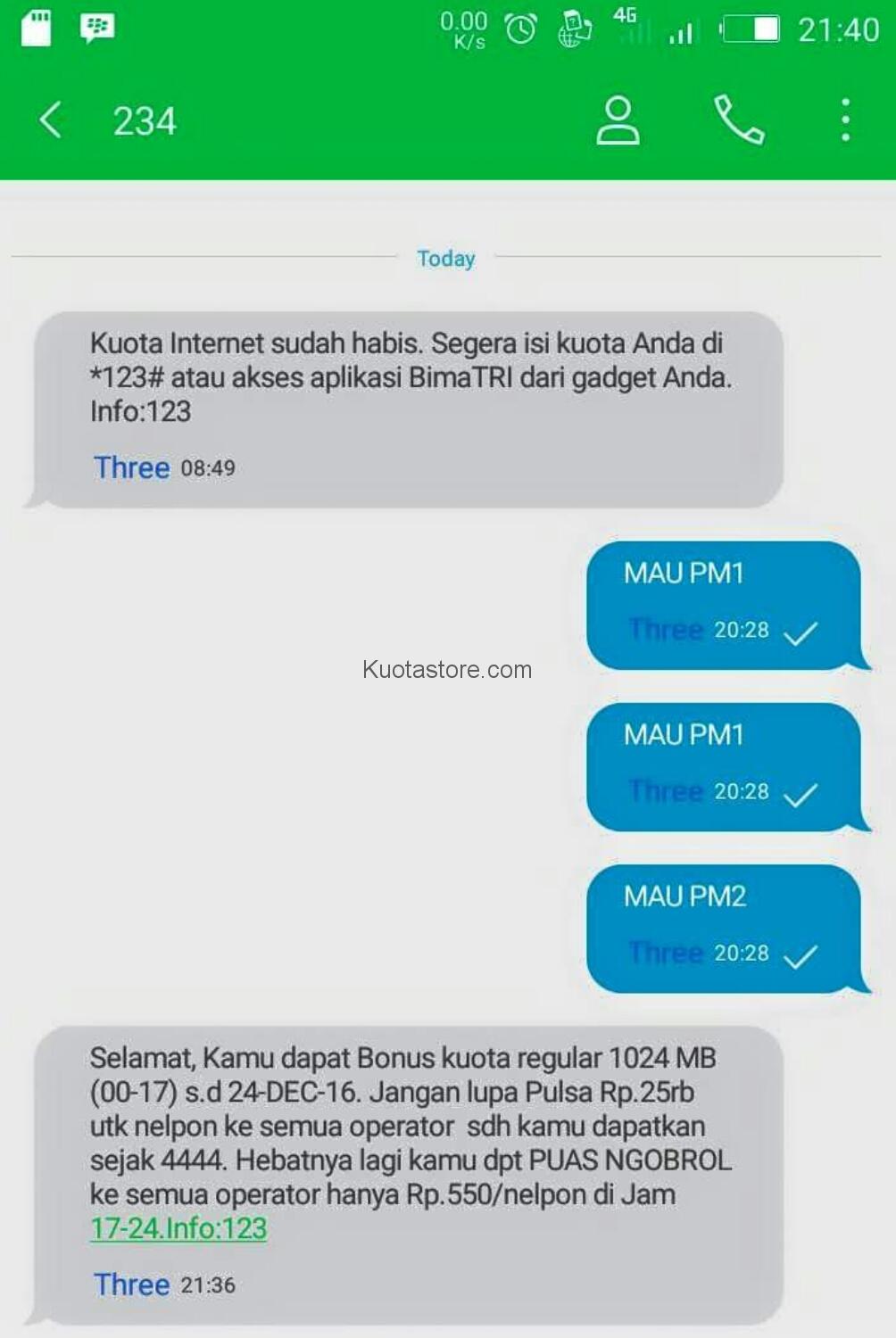 kuota gratis kartu tri