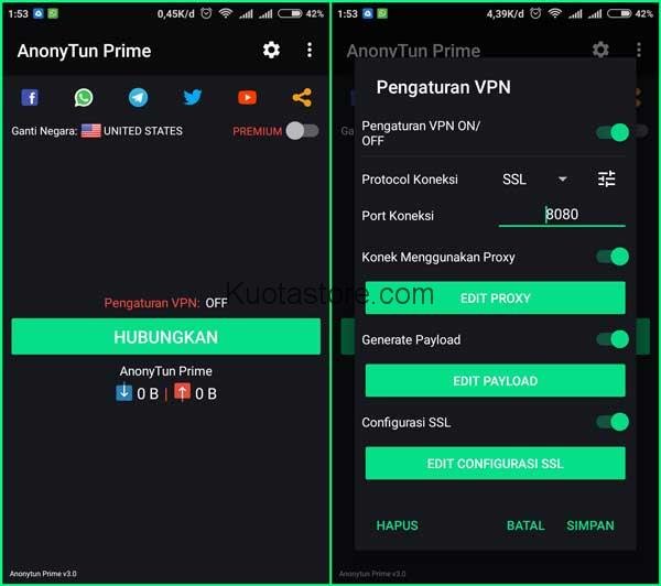 cara setting payload anonytun