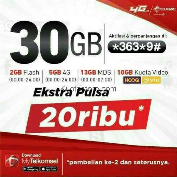 Paket Internet Telkomsel 30GB