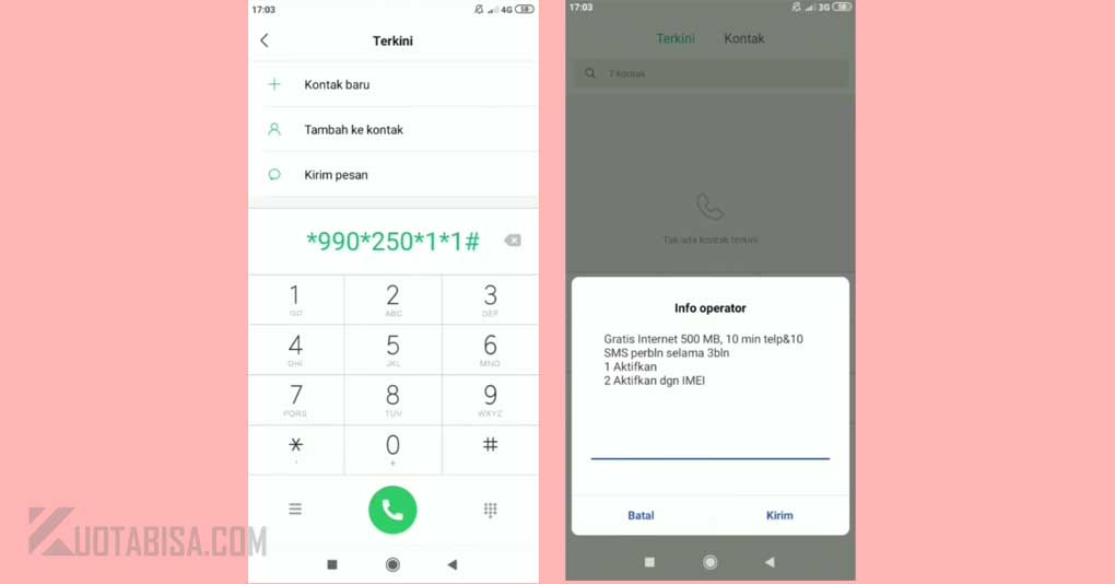 Dial Kuota Gratis Indosat 500MB