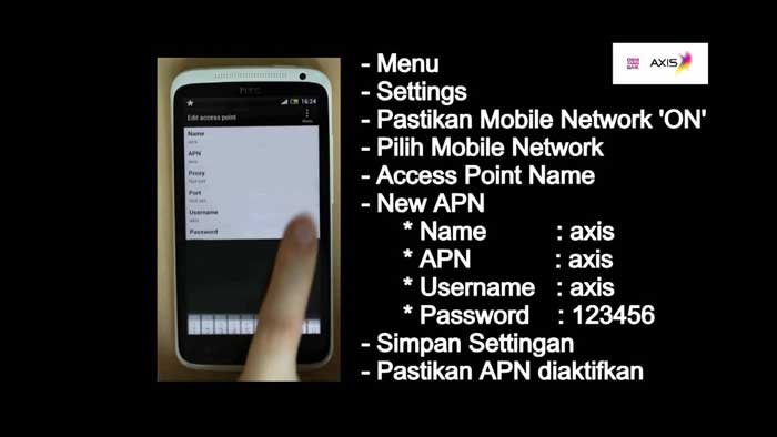 Cara Setting APN AXIS