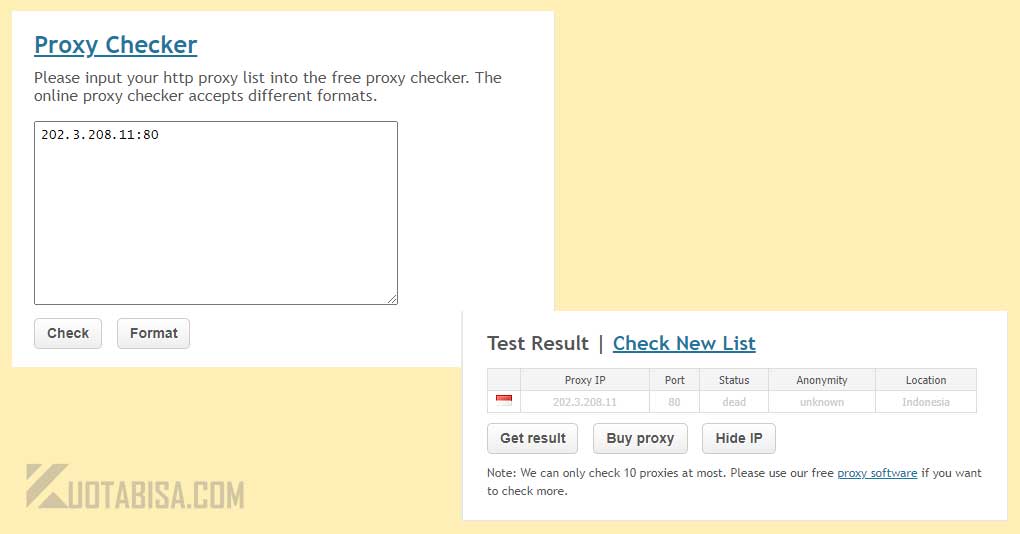 Cara Check Proxy IP Masih Aktif Atau Tidak dengan Proxy Checker