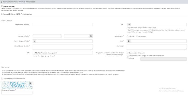 Informasi Debitur BI Checking