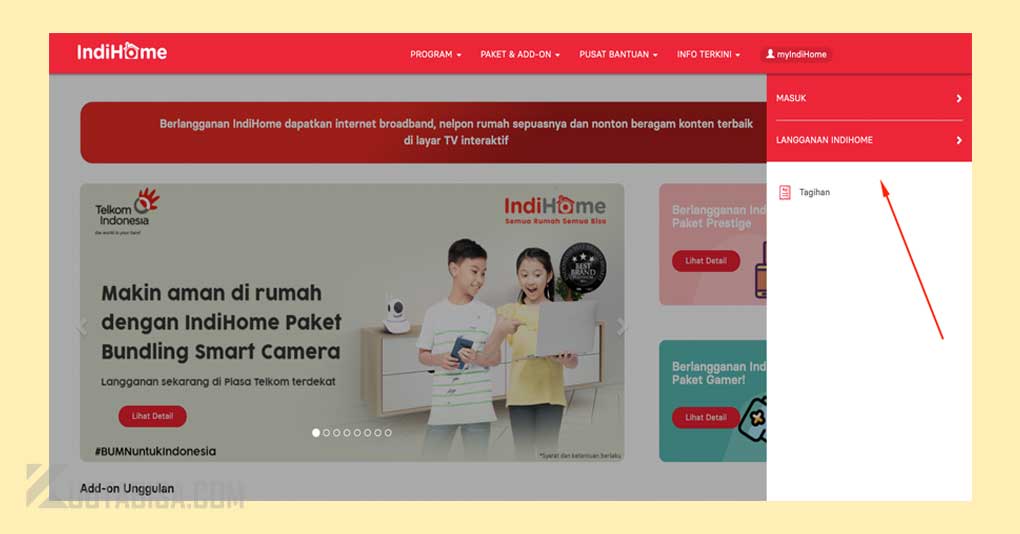 Cek Kuota IndiHome melalui Website