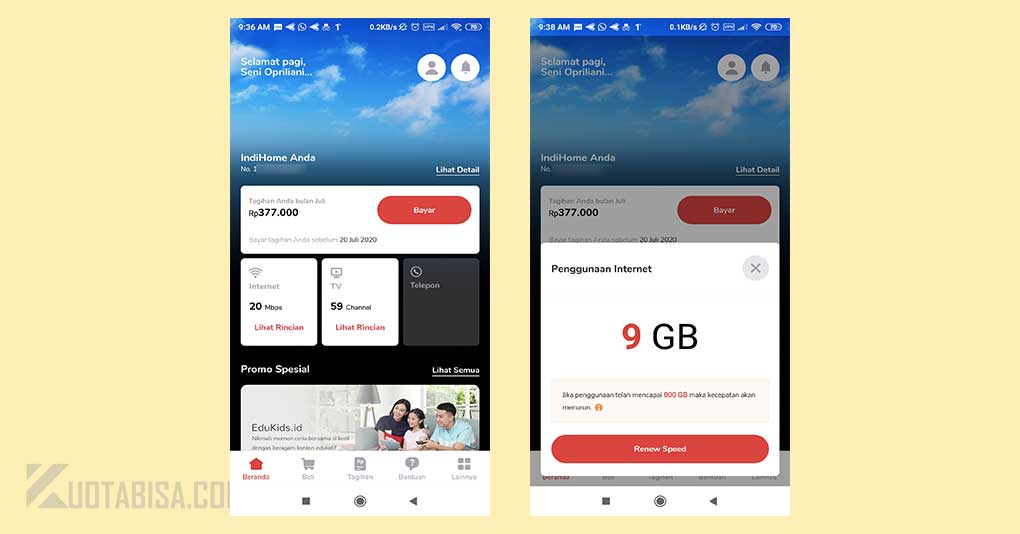 Cek Kuota IndiHome melalui Aplikasi MyIndiHome