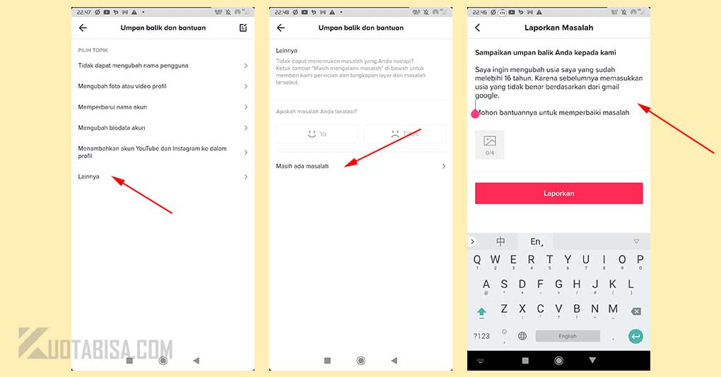 Laporkan Masalah di Tiktok