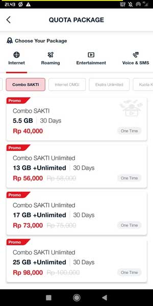 Paket Combo Sakti Unlimited