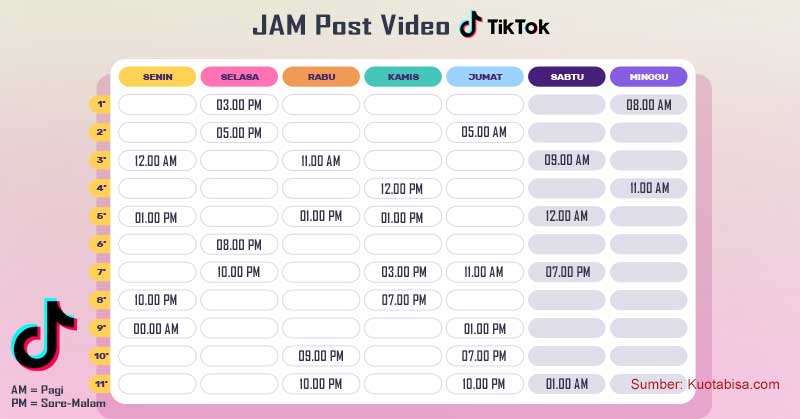 Jadwal FYP tiktok